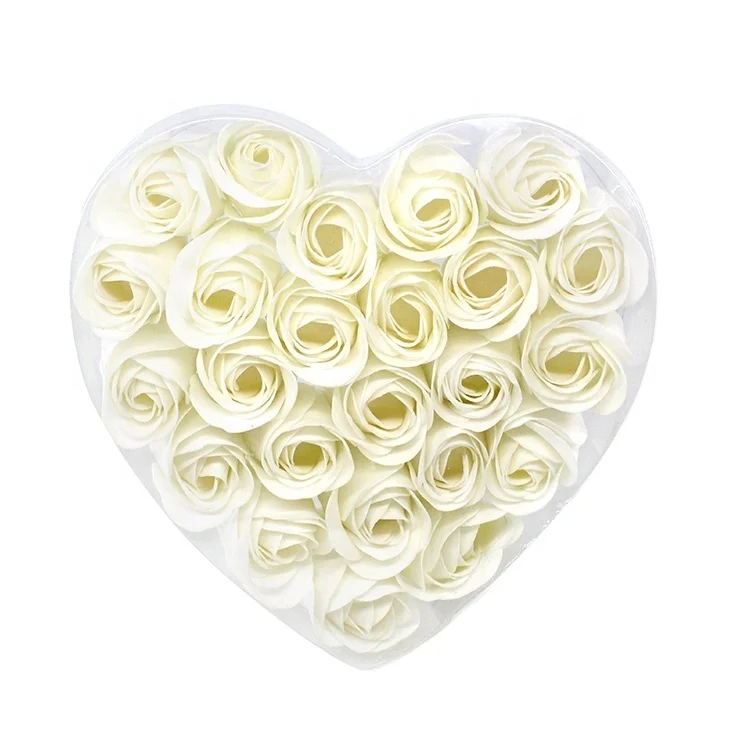 День Святого Валентина День матери, набор из 24 штук, Rrose мыло цветок подарочная коробка в форме сердца розы мыло цветок Отбеливающее увлажняющее мыло в виде бумаги