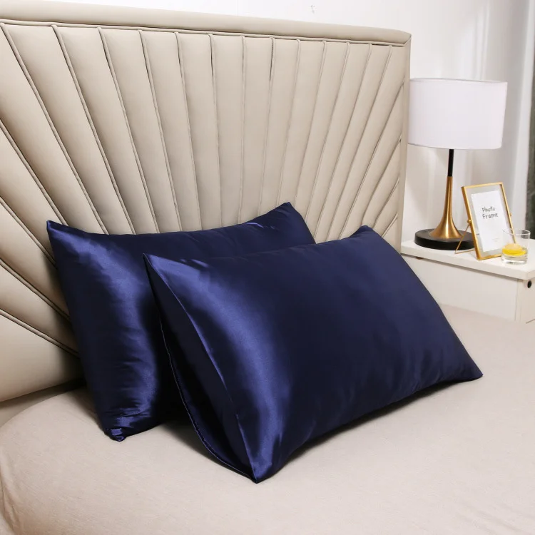 High Quality Super Soft Feeling Envelope Style Silk Satin Pillowcase Standard Size Decorative Bed Custom Pillowcase