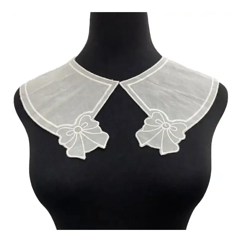 MSBJ0394 Stock Hot Sale Beautiful  Cotton  Hollow-out Water Soluble Lace  Embroidery Neckline