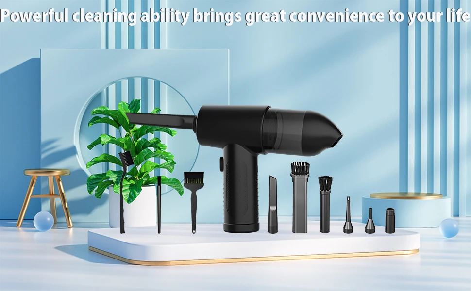 Portable 7000pa Air Duster Blowing and vacuum 2 in 1 Rechargeable Turbojet Air Duster Cordless Air Duster for Home Pet Computer