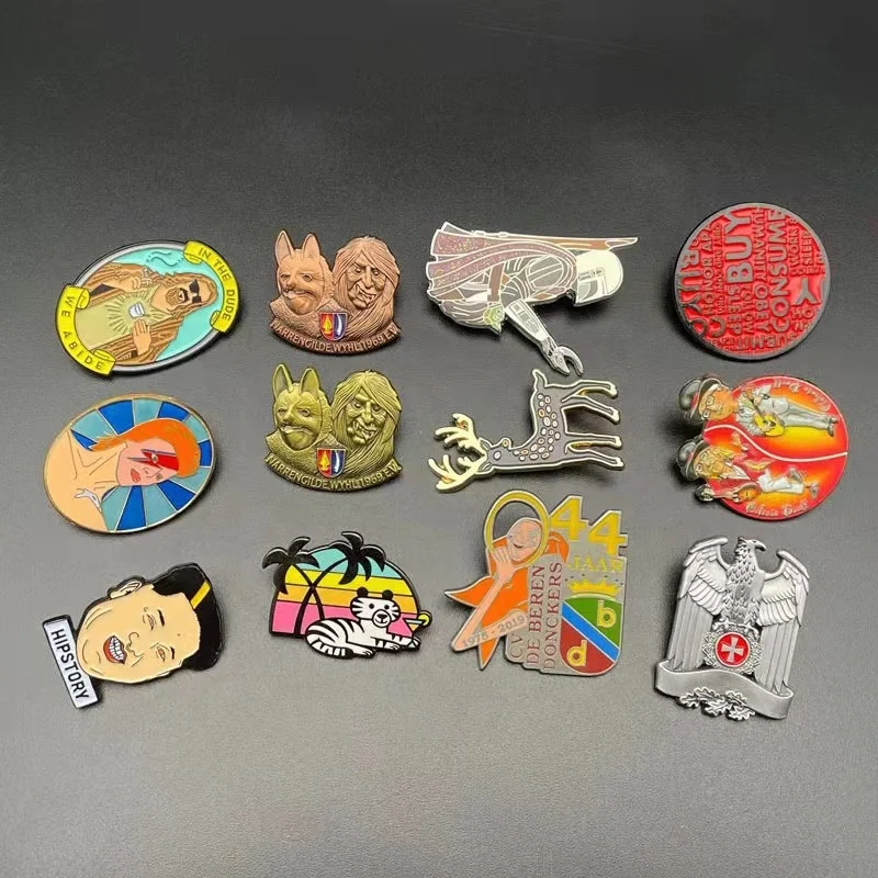 Promotion Flag Brass Lapel Pin Badge Metal Embossed Emblem with Pin