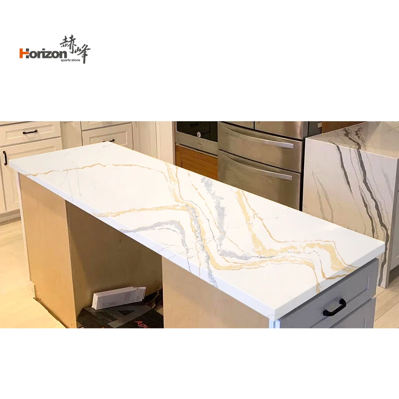 Horizon pattern quartz stone artificial quartz marble calacatta quartz slab countertops