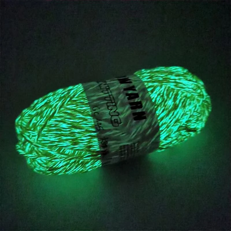 2MM Glowing Thread For Knitting Glow In The Dark Functional Thread Yarn Luminous Yarn Glowing Yarn Weaving Sewing Thread