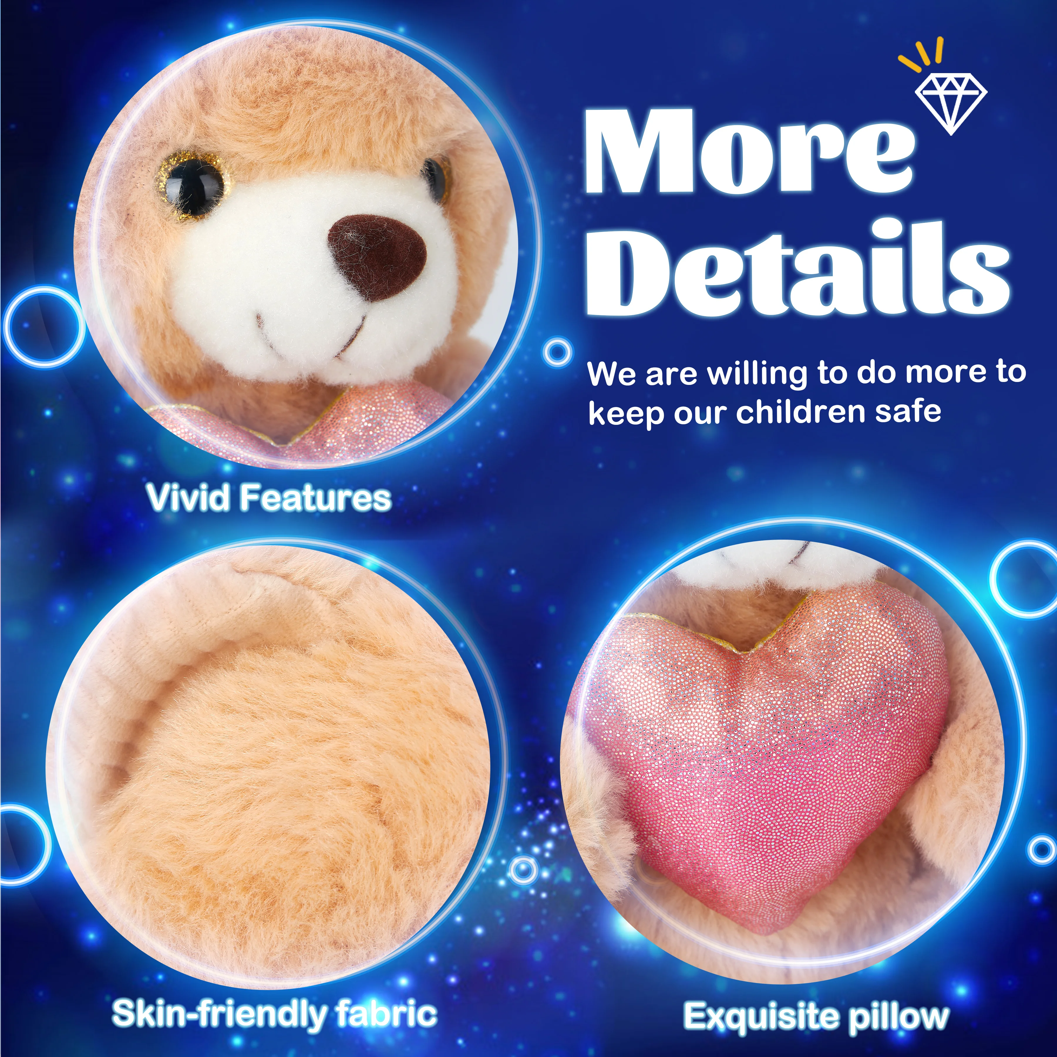 Светящийся светящийся медведь плюшевый