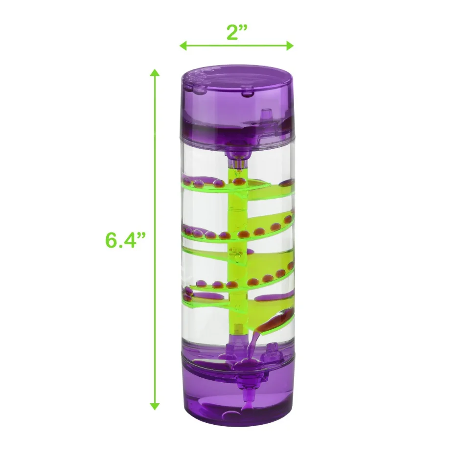 Customized Logo Kids Toys Floating Acrylic Oil Water Drops Drip Toys Purple Liquid Motion Floating Spiral Hourglass Bubble Timer