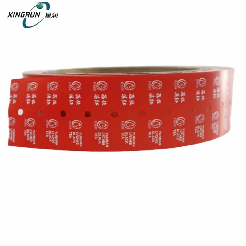 Custom Hot Sealed Coated Paper Tea Bag Nylon Triangle Teabag Tags Label Roll for IMA C21 Tea Bag Packing Machinery