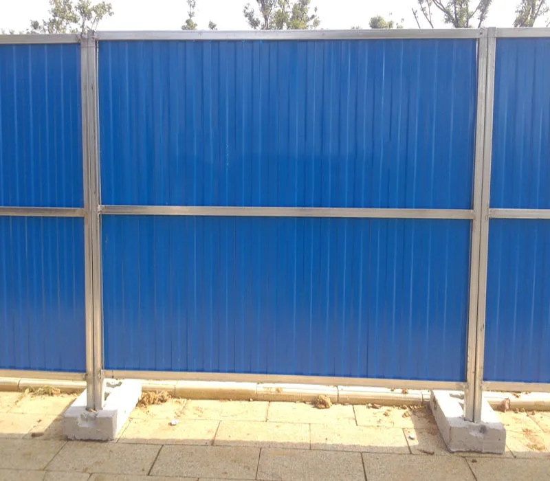 Corrugated Construction Site Steel Hoarding Temporary Colorbond Fence/ Temporary site hoarding combines Steelwall