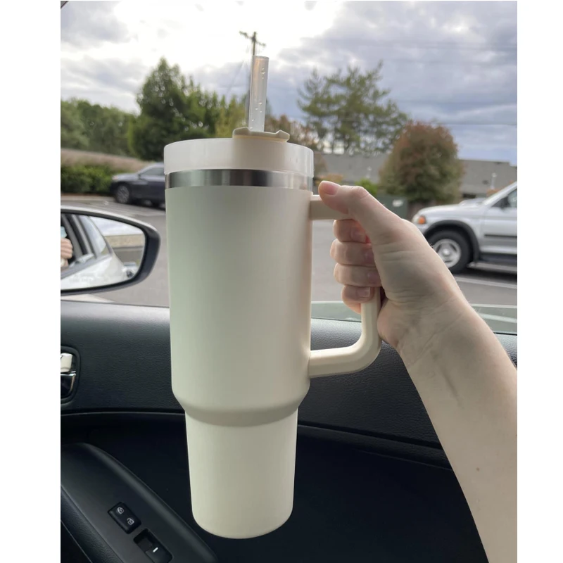 The Big Grip Travel Quencher Tumbler 40oz Vacuum Insulated Reusable with Stronghold Lid