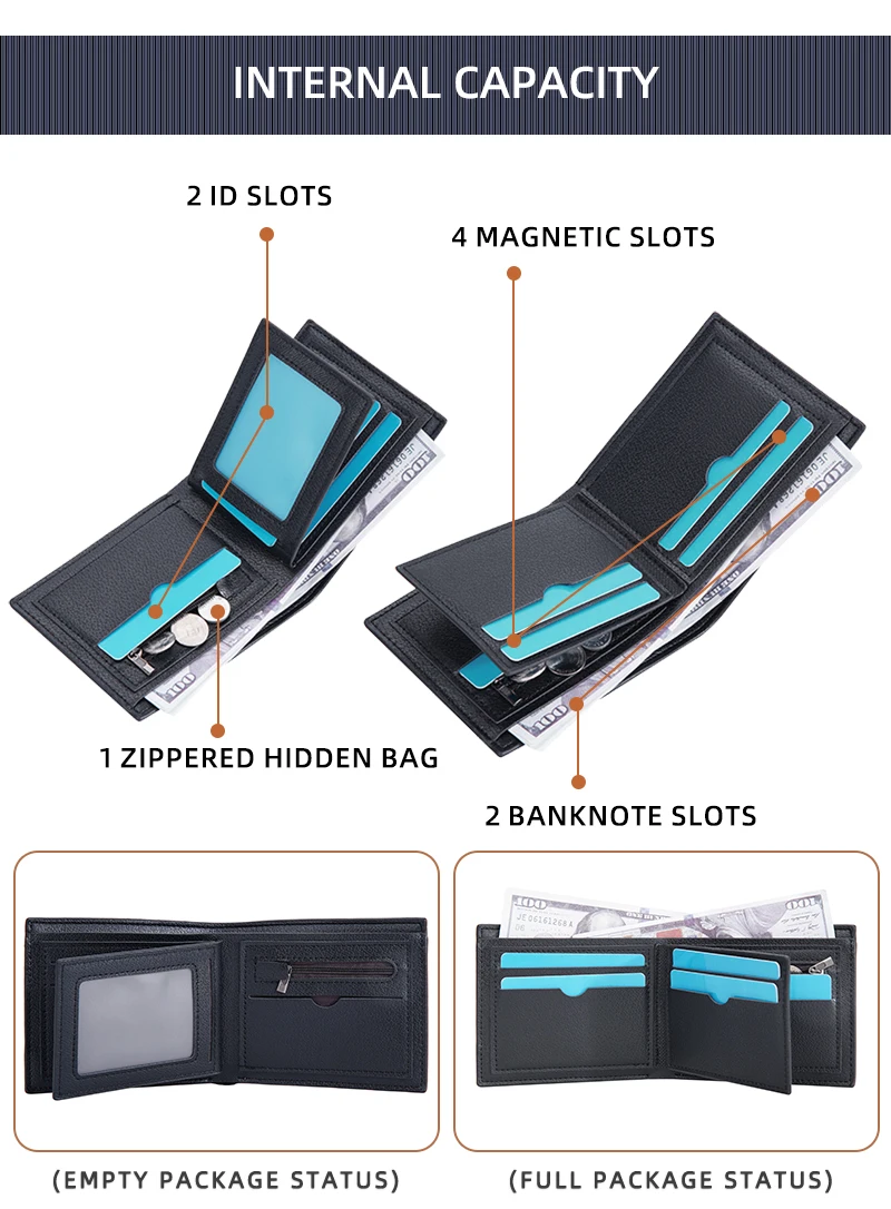 Baellerry Casual RFID Function Wallets for Men Credit Card Holder Wallet Multi- Card Wholesale Men Short Wallets