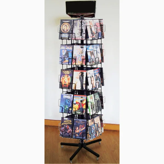 DVD Spinner Metal Displays Floor Stand in Video Shop