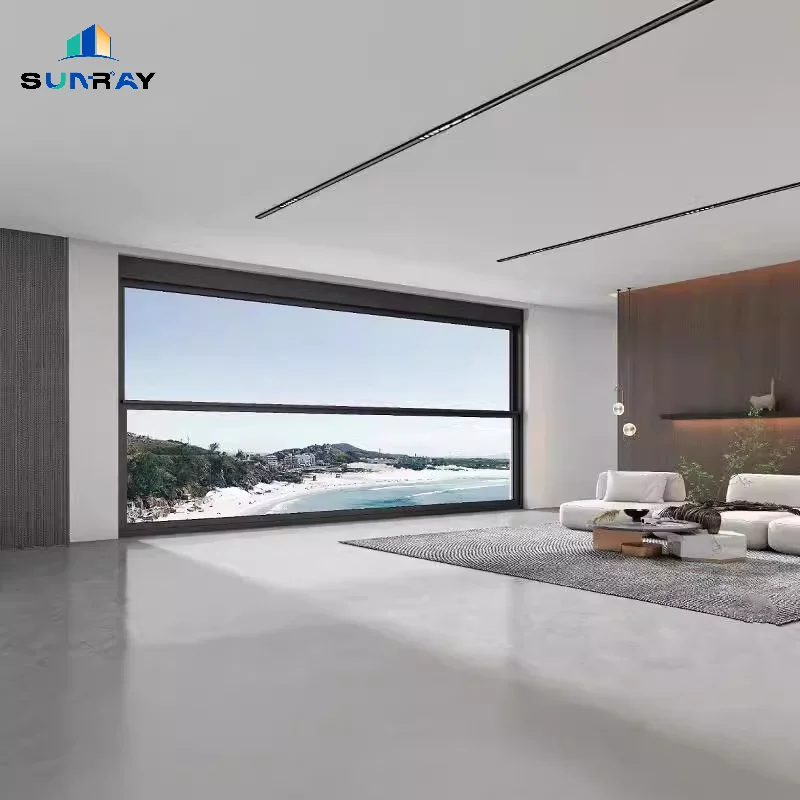 Child safety lock Smart sensor vertical lifting aluminum alloy window automatic balcony floor-to-ceiling balcony windows