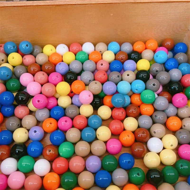 Mylulu Wholesale Candy Colored Loose Acrylic Plastic Bracelet Beads Jewelry beads Bubblegum Bead For Jewelry Making Kit Set