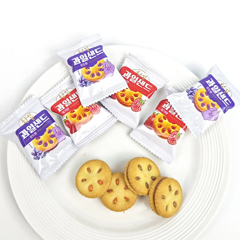 800g New design Jam filling sandwich cracker fresh fruit jam biscuits snacks