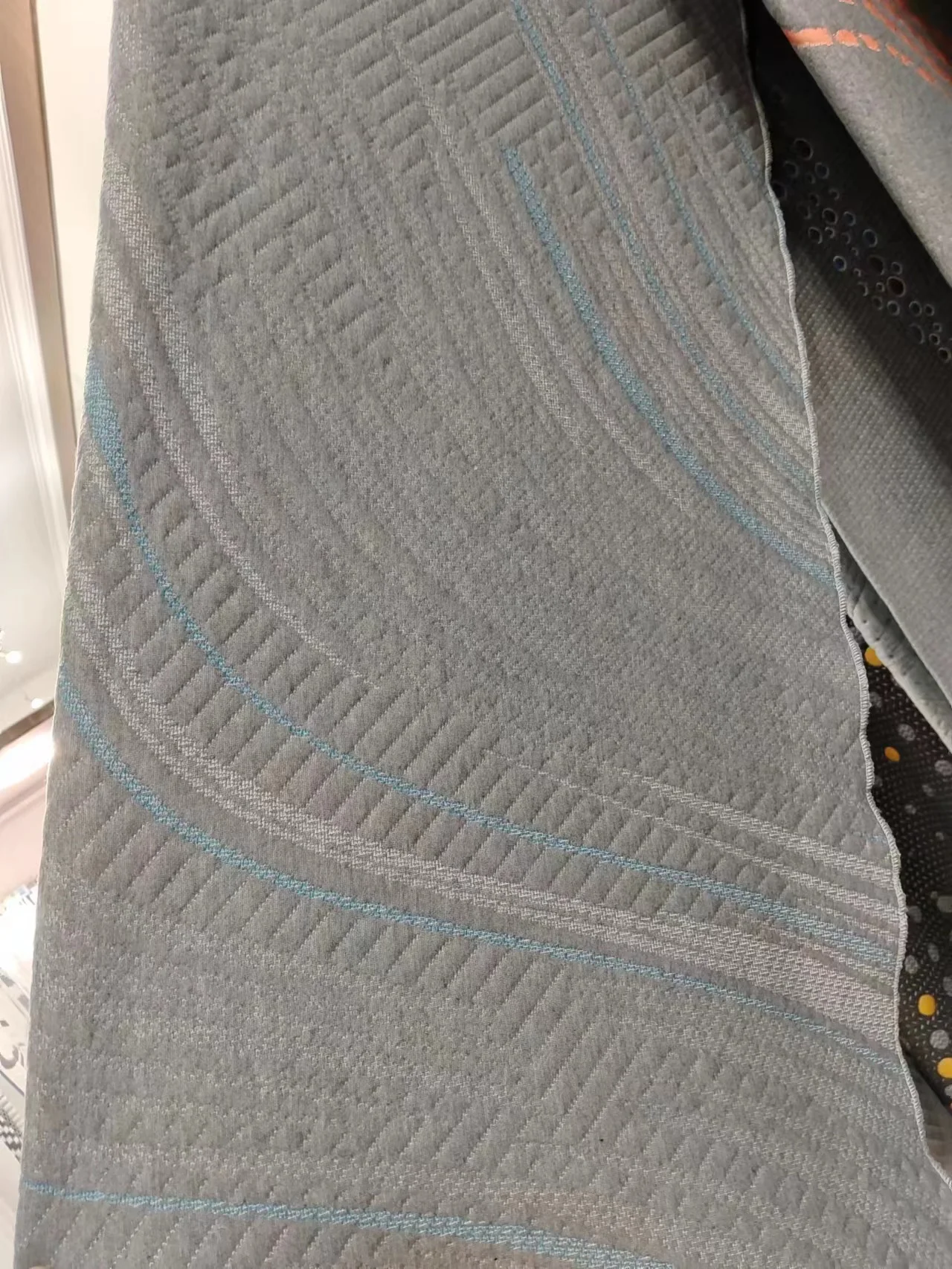 Grey Polyester Mattress Ticking Fabric