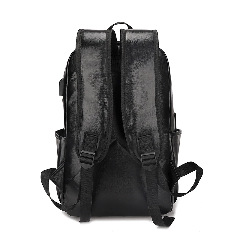 Wholesale  High Capacity Stylish  Durable Waterproof With USB Charging Port PU Leather Men Backpack Bags