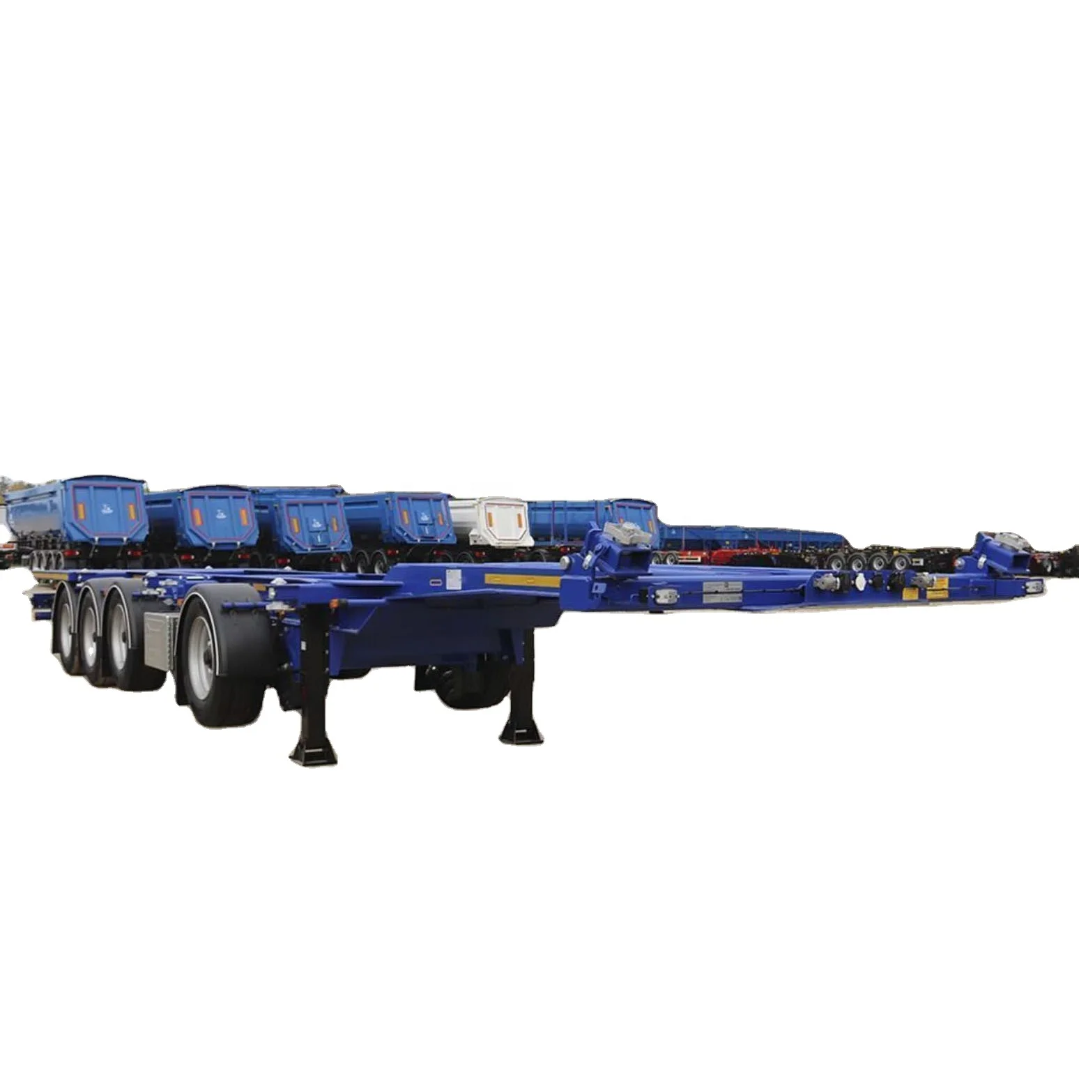 4 Axles Air Suspension 20/40 FT Container Chassis Semi-Trailer Skeleton Container Truck Trailer for Russia