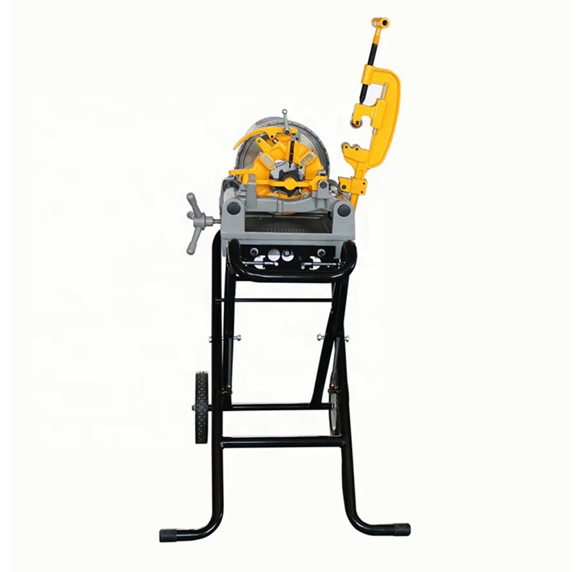Hongli 3 Inch Top Quality 1233 Pipe Threading Machine With Folding Wheel Stand For Easy Transportation