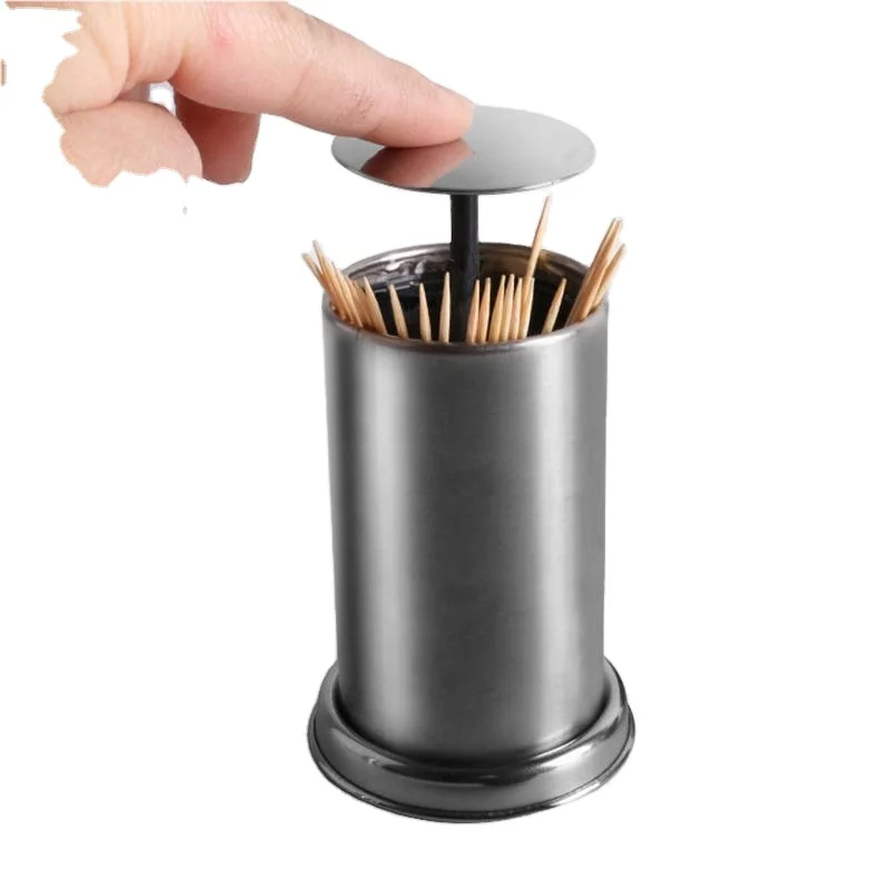 DoreenBeads Stainless Steel Toothpick Holders Hotel Restaurant Home Table Decorations Cotton Swab Box Storage Containers 1 Piece