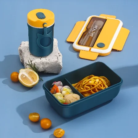 Creative Lunch Box for Kids Adults Bento Box Office Outdoor Picnic Bento Lunch Box with Tableware Soup Cup Set Microwave Safe