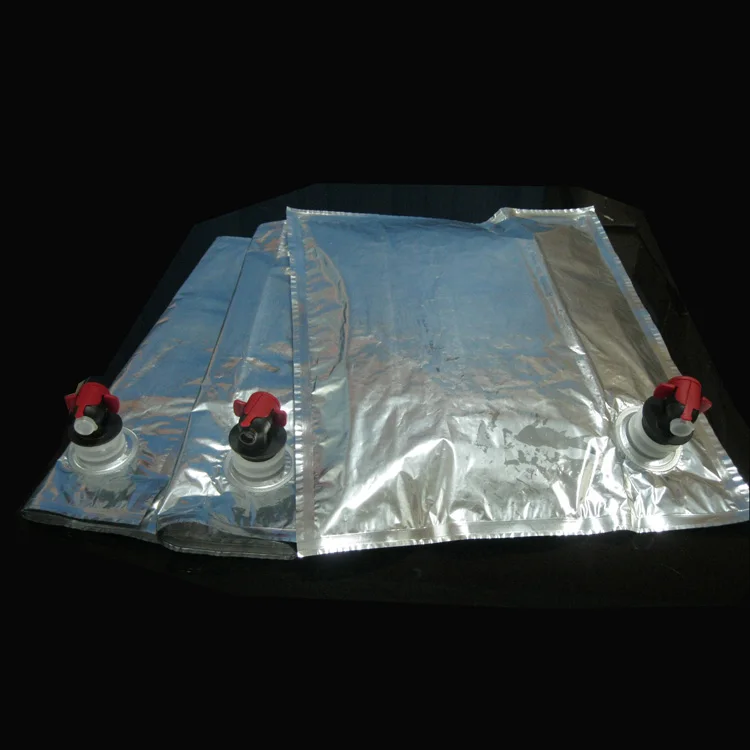 Customized plastic transparent soda bib bag pouch in box 3 liter