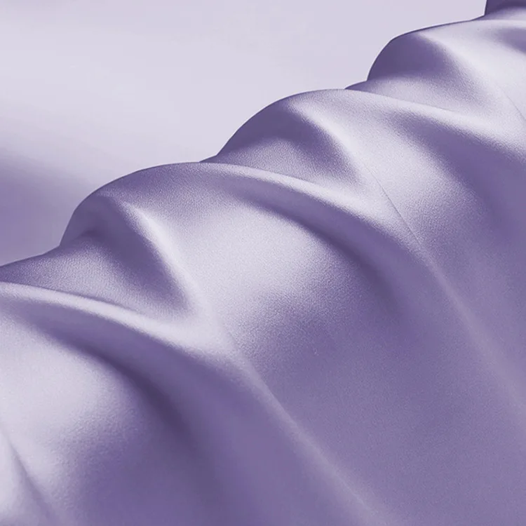 Spot wholesale fats delivery 100% mulberry silk fabric pure silk sinking purple Chinese silk plain cree satin 19 thickness