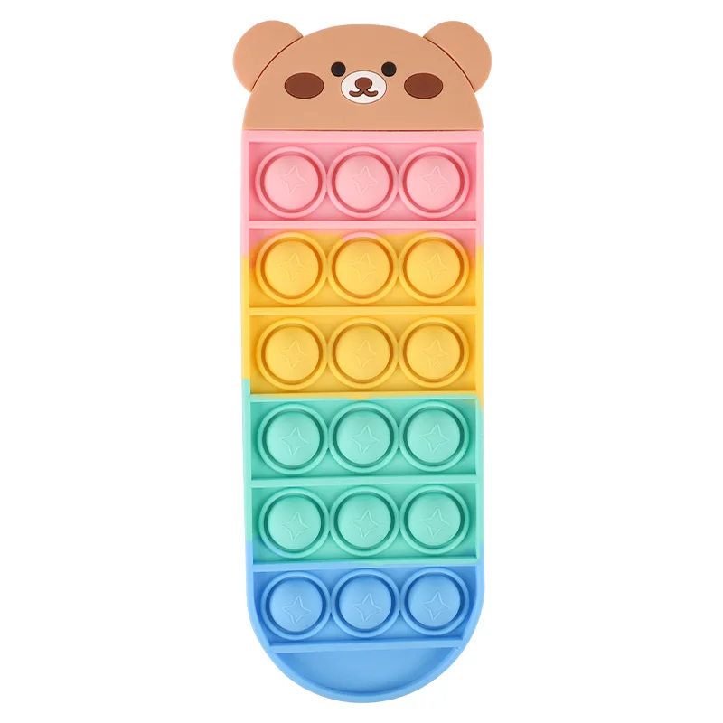 Cartoon Rabbit Silicone Creative Storage Stationery Box Pop Pencil Case For Kids Animal Shape Silicone Pencil Case