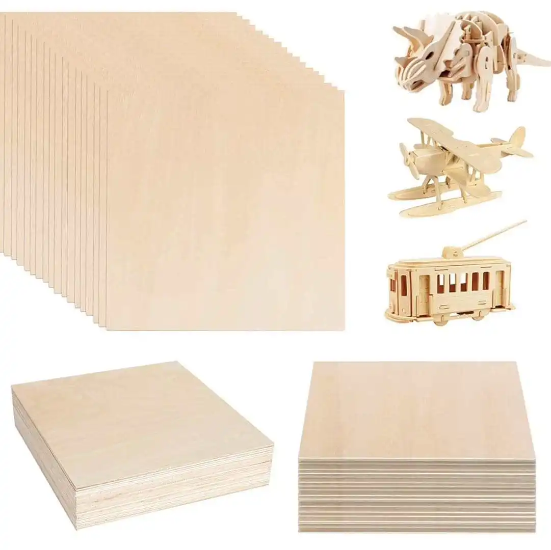 Laser Cutting Wood Baltic Birch Plywood Laser Ready CNC Cutting Scroll Saw Wood Burning basswood Poplar plywood