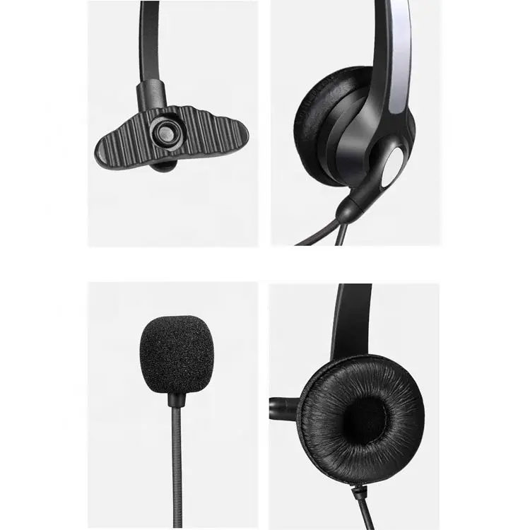 Active noise canceling microphone with super good sound quality Professional RJ9 plug call center telecom