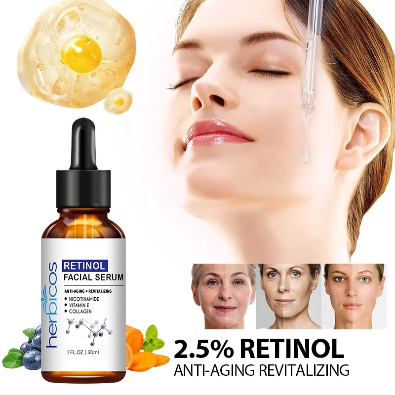 Beauty Skin Care Pure Organic  0.2% vitamin A Niacinamide Hyaluronic Acid Vitamin E Firming Retinol Serum For Face