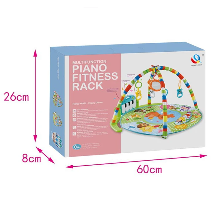 Samtoy Custom Toddlers Musical Pedal Piano Soft Activity Gym Fitness Blanket Baby Play Mat with Light