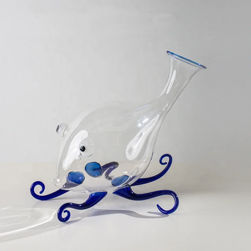 Octopus Shape High Borosilicate Hand-blown Glass Wine Decanter Liquor Dispenser Glass Decanter Glass Decanter Bottles for wine