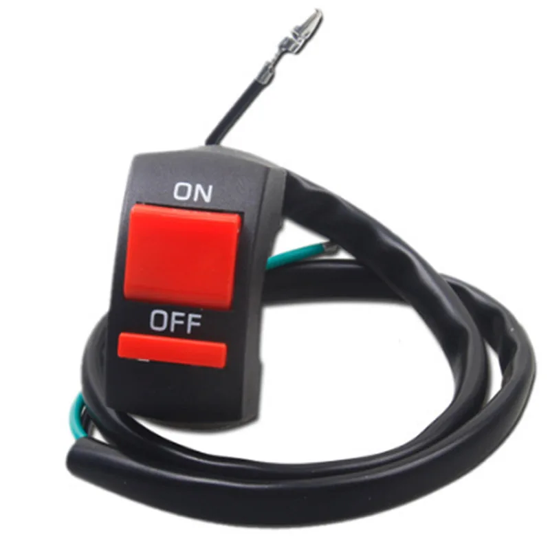 Светодиодный переключатель фар для электрического мотоцикла, 2 провода ВКЛ./ВЫКЛ., 12 В, переключатель фар на руль мотоцикла