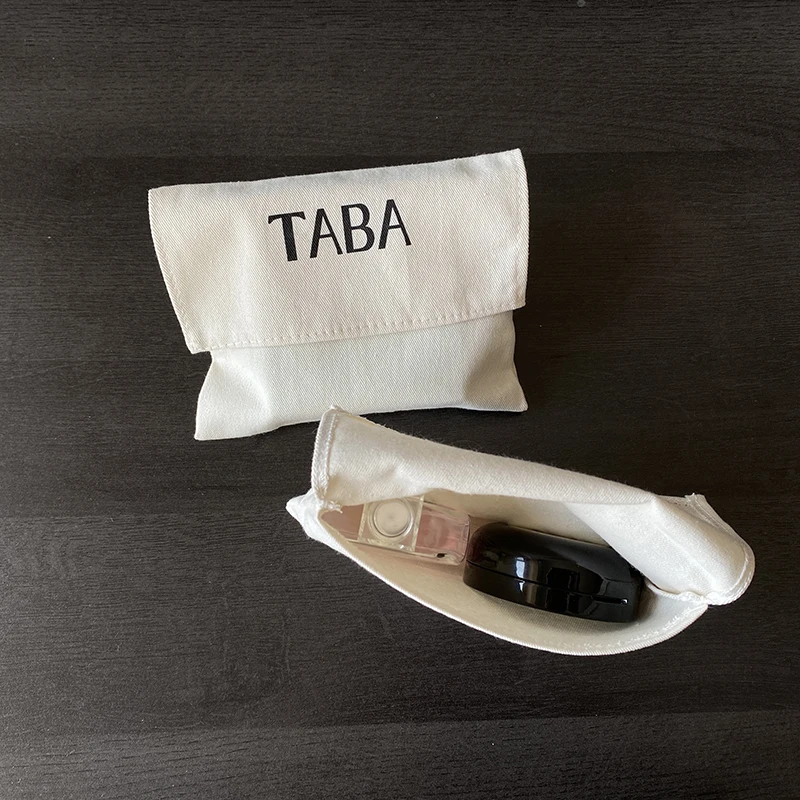 Customized Natural Twill Cotton Envelope Bags Organic Flap Cotton Pouch For Fake Eyelashes