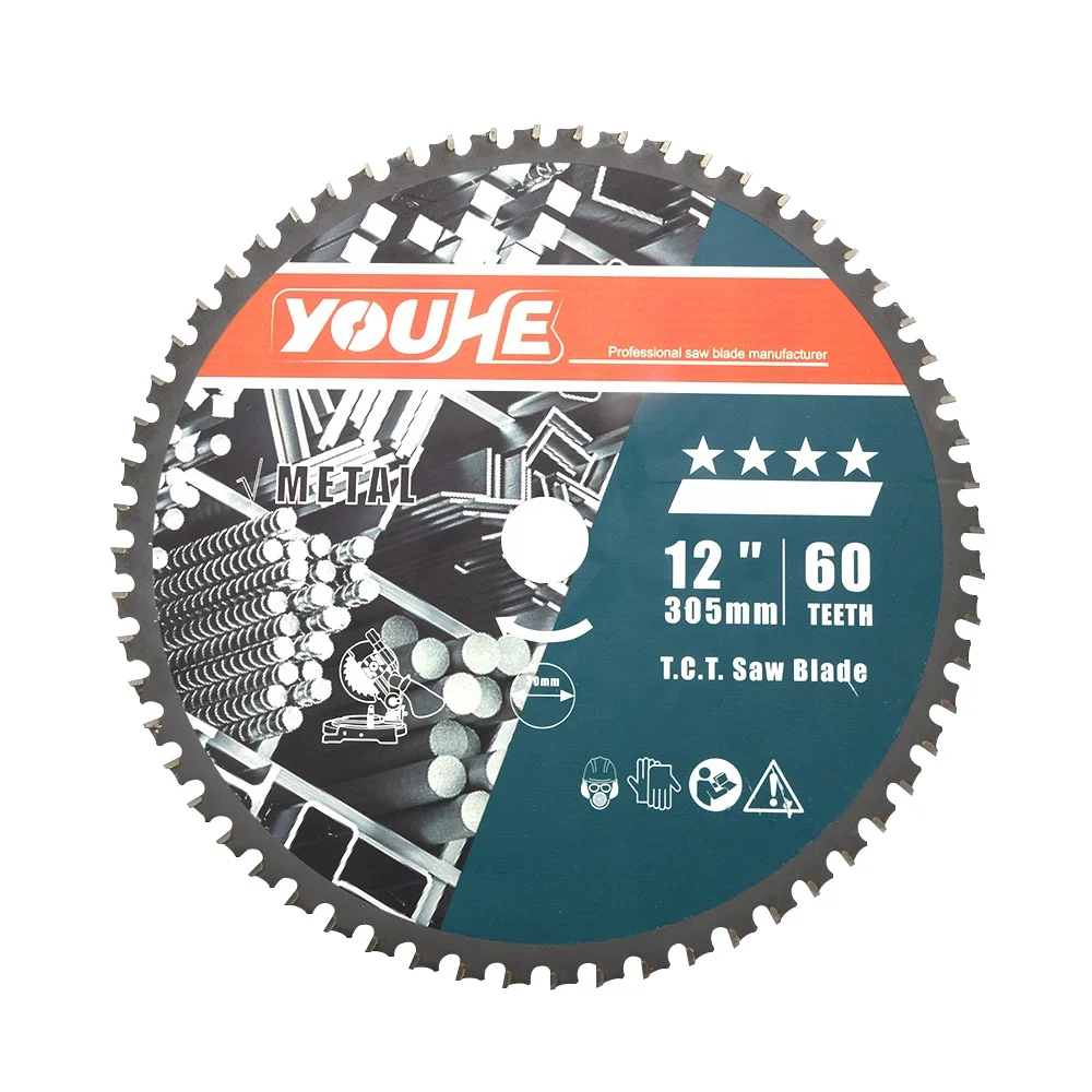 YOUHE direct sales 12inch 305MM * 30 * 60T TCT Saw Blade for cutting iron aluminum steel