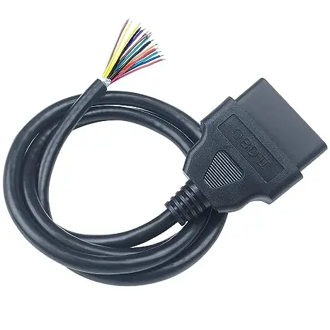 16 Pins J1962 OBD2 OBD-II Male Connector to Open Plug Wire OBD Diagnostic Extension Cable for DIY OBD Open Cable Thickened Cable