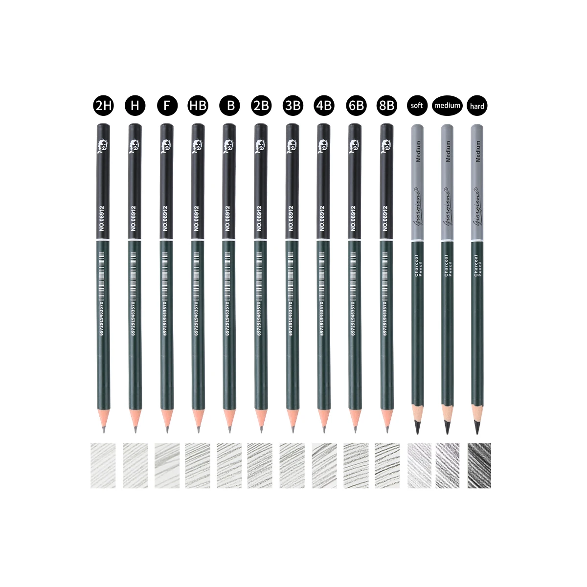 Giorgione 19pcs G-191908 Sketching Pencils Charcoal Sketch Drawing Kit Pencil Full Art Set With Eraser Pencil Extender