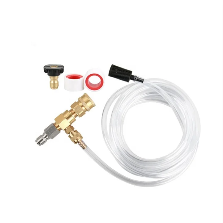 Pressure Washer Chemical Injector Kit Adjustable Soap Dispenser, 3/8 inch Quick Connect, 10 FT Siphon Hose