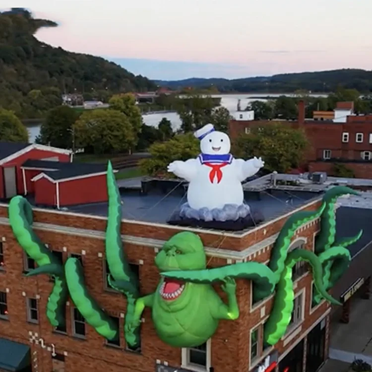 Corporate building advertising inflatable sea monster arms inflatable tentacles for Halloween event