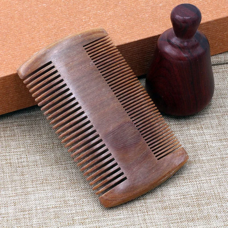 Green Sandalwood Double-sided Comb Wood Products Small Comb Massage Comb