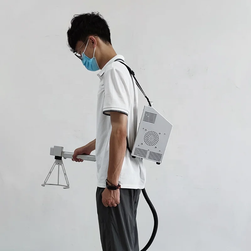 New Small Size 20w 30w 50w Backpack Design Handheld Fiber Laser Marking Machine On Sale