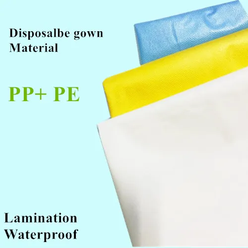 White Pp Polypropylene waterproof PE Laminated Non-woven Fabric For Disposable Clothes