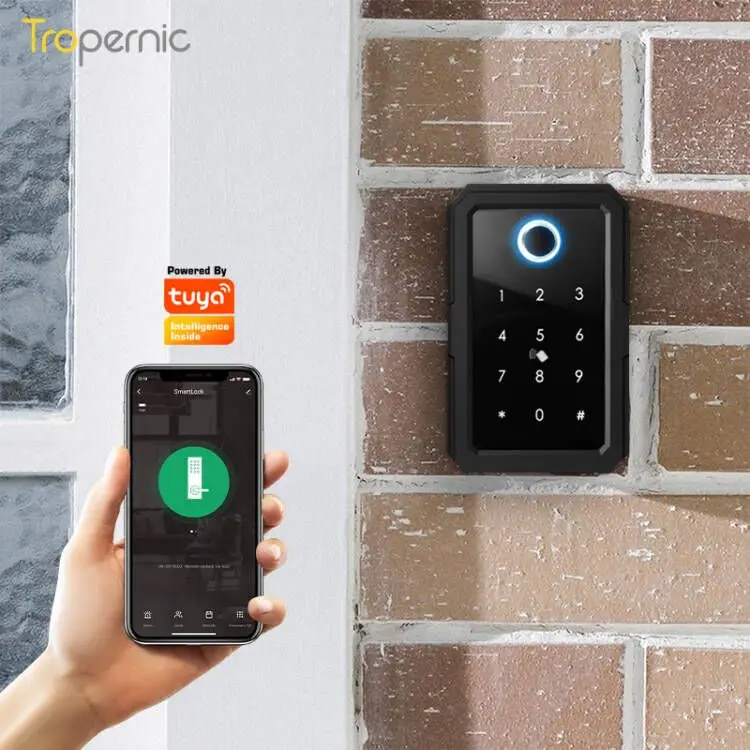 High Quality Waterproof Outdoor Wall Digital Safety Wifi Code App Fingerprint Smart Key Box for Home Office
