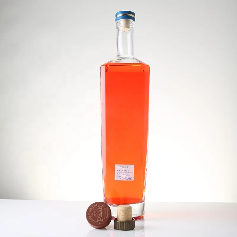 Luxury Empty Packing 750 ml Frosted Bulk Foreign Vodka Wine Bottle Clear Glass Tequila Wine Bottles 500 ml 75cl 750ml With Cork