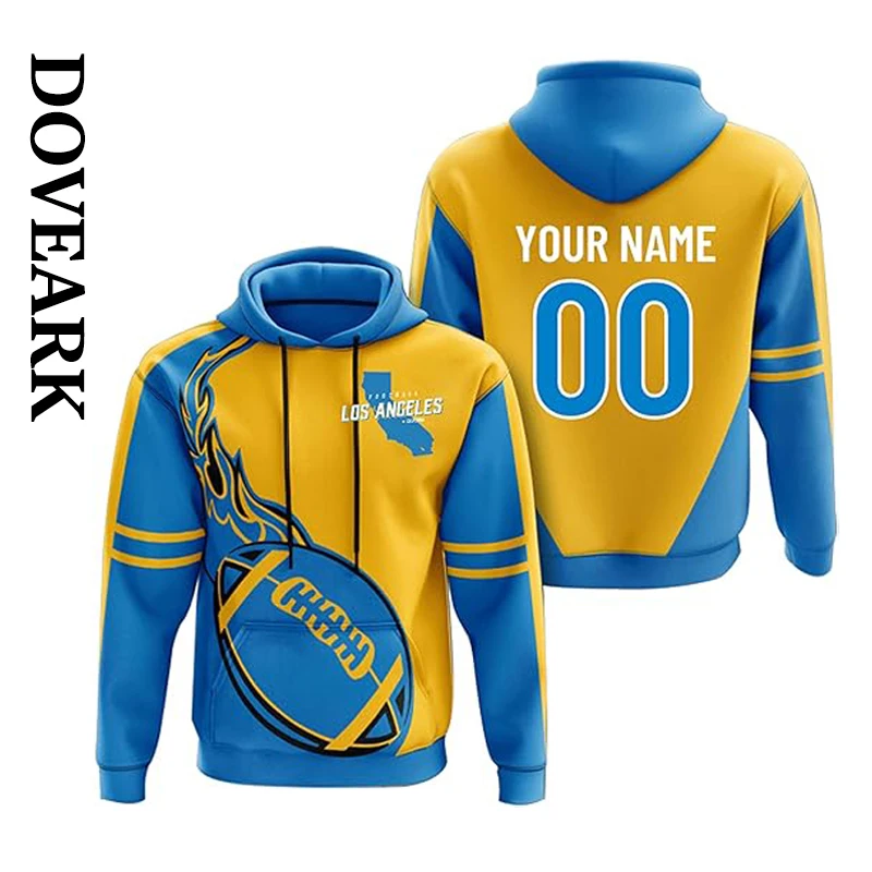 DOVEARK OEM/ODM Customize USA Size Nfl Football Teams Los Angeles City Color Sport Wear Top Clothing Pullover Hooded Sweatshirt