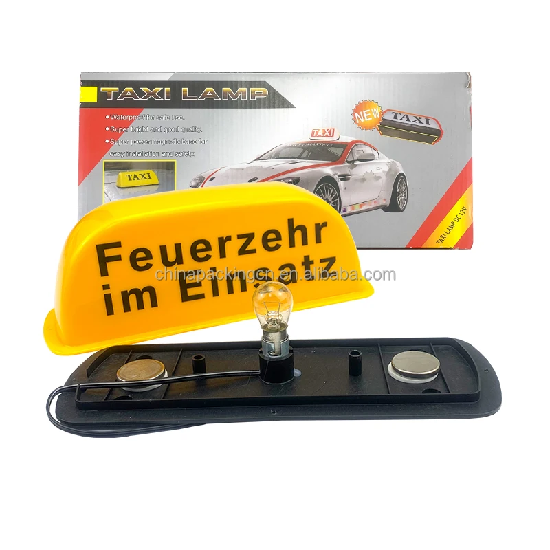 Wholesale Customized ABS Yellow Fire Truck Roof Sign Illuminated Magnetic Taxi Light For Car Top