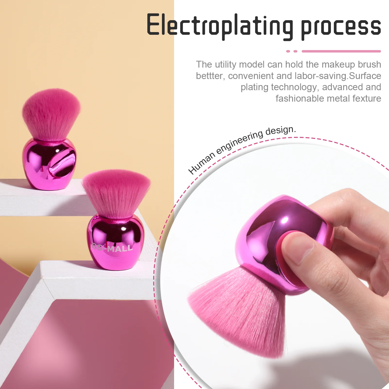 Professional 2PCS Nail Art Dust Cleaner Brush Soft Body Face Makeup Powder Kabuki Brushes Nail Art Dust Powder Remover Brush