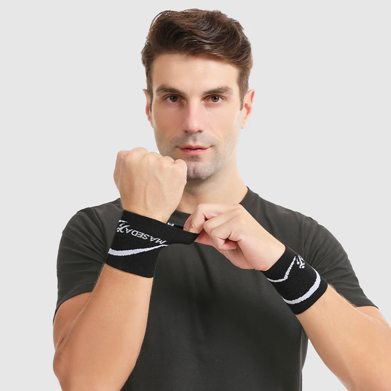 6111#Sports Wrist Brace Quickly Absorbs Perspiration Wrist Sweatbands Athletic Sports Cotton Sports Wristbands for Men and Women