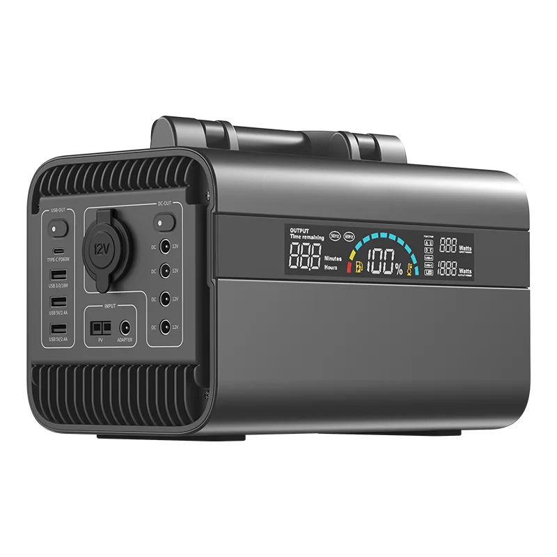 SKE Outdoor Solar Power Station USB Type-C DC AC 600W Lithium Battery Bank Portable Power Station 600Wh