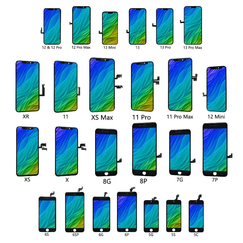 wholesale factory Mobile Phone LCDs Touch screen Display for iPhone 5 6 7 8 plus 11 12 14 13 xs x xr pro max replacement