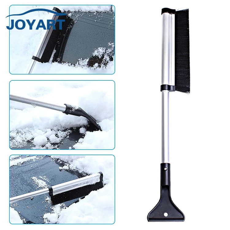 Plastic car snow brush and detachable ice scraper